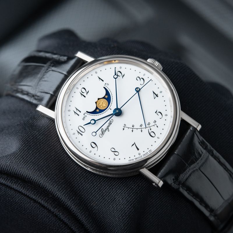 Breguet Classique 7787BB White Gold Moonphase White Dial Leather Automatic