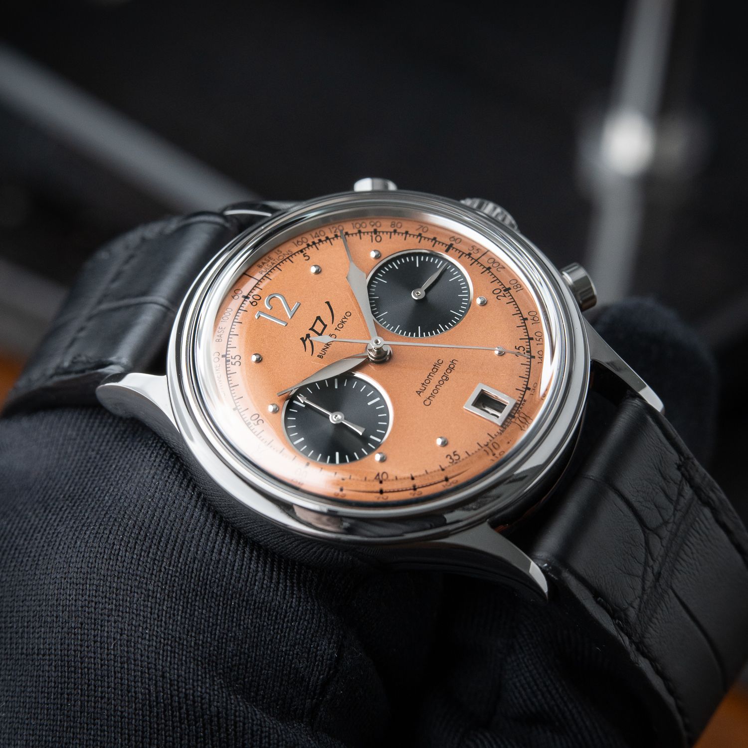 Kurono Tokyo Chronograph 1 MK.2 Salmon CB012U Automatic 38mm Steel
