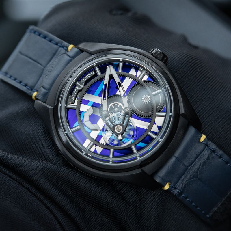 Ulysse Nardin Freak X Silicium Marquetry Limited Edition of 18 DLC Titanium  Purple Blue Leather 43mm