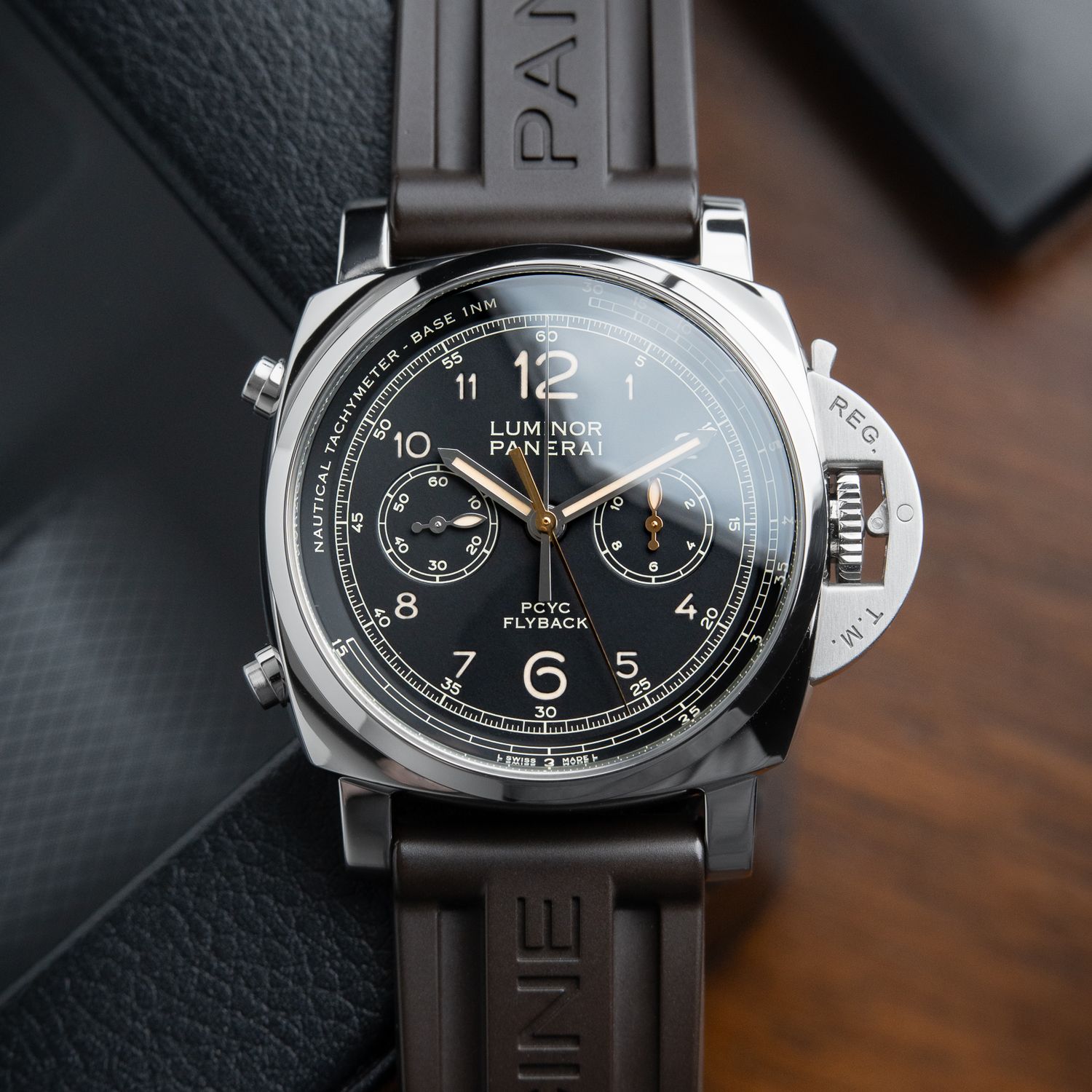 Panerai Luminor 1950 3 Days PCYC Flyback Chronograph SERVICED Black Steel Pam653