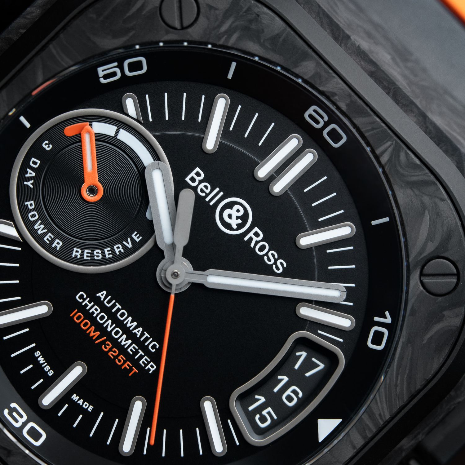 Bell & Ross BR-X5 Limited Edition Carbon Orange Titanium Rubber