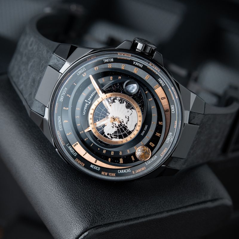 Ulysse Nardin Blast Moonstruck UNWORN Worldtimer Black DLC Titanium Ceramic Rose Gold Moonphase