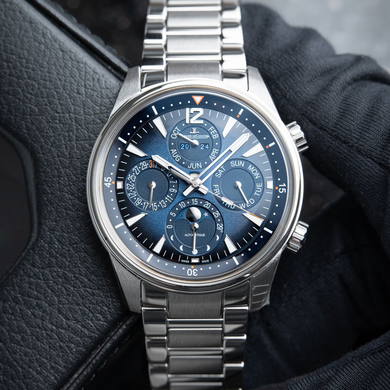 Jaeger-LeCoultre Polaris Perpetual Calendar Moonphase Blue Steel Bracelet