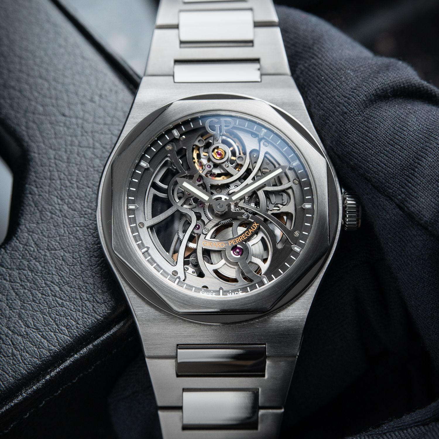 Girard Perregaux Laureato Skeleton Openworked Steel Automatic Watch 42mm 81015