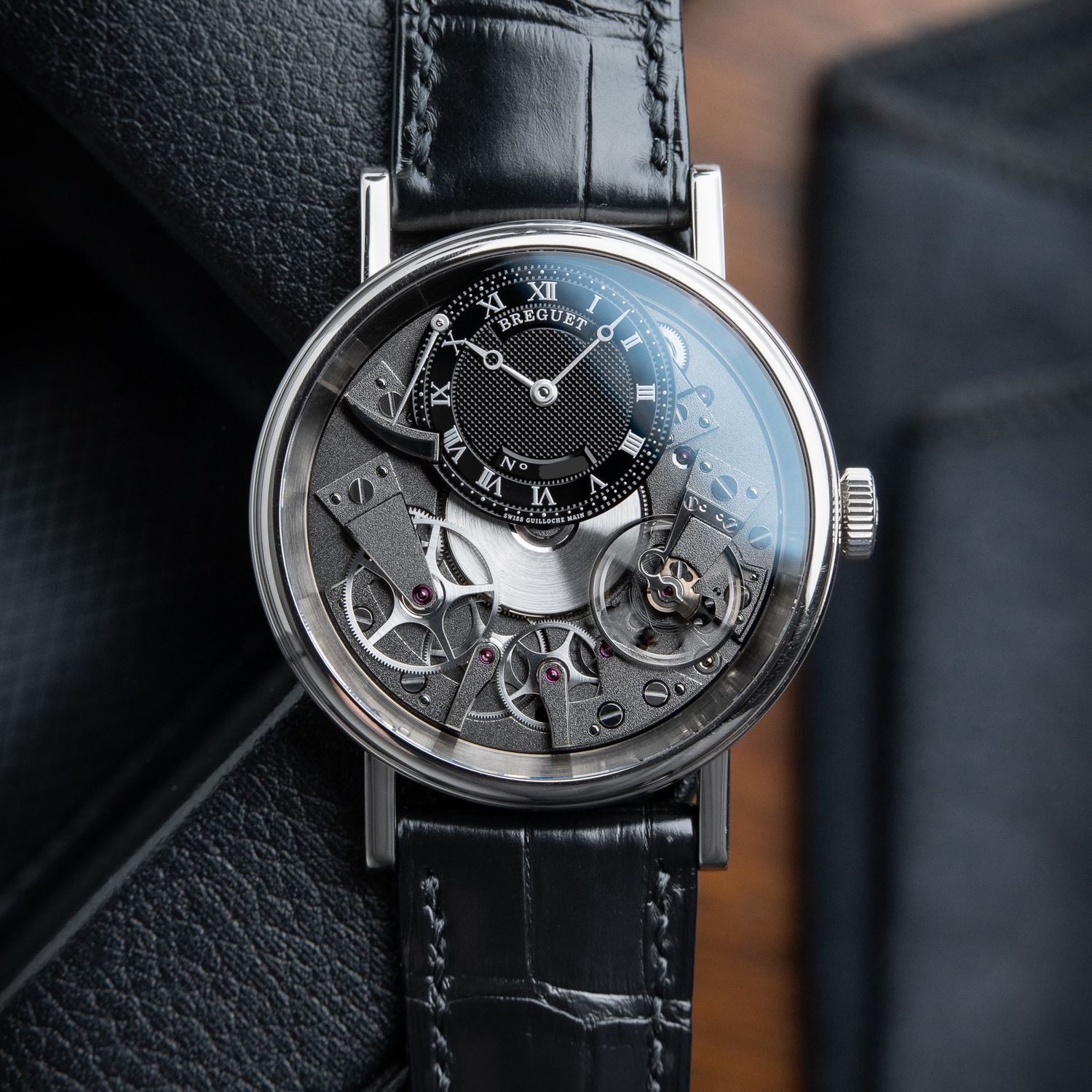 Breguet Tradition Manual Wind 7057 White Gold Black Grey Power Reserve 40mm