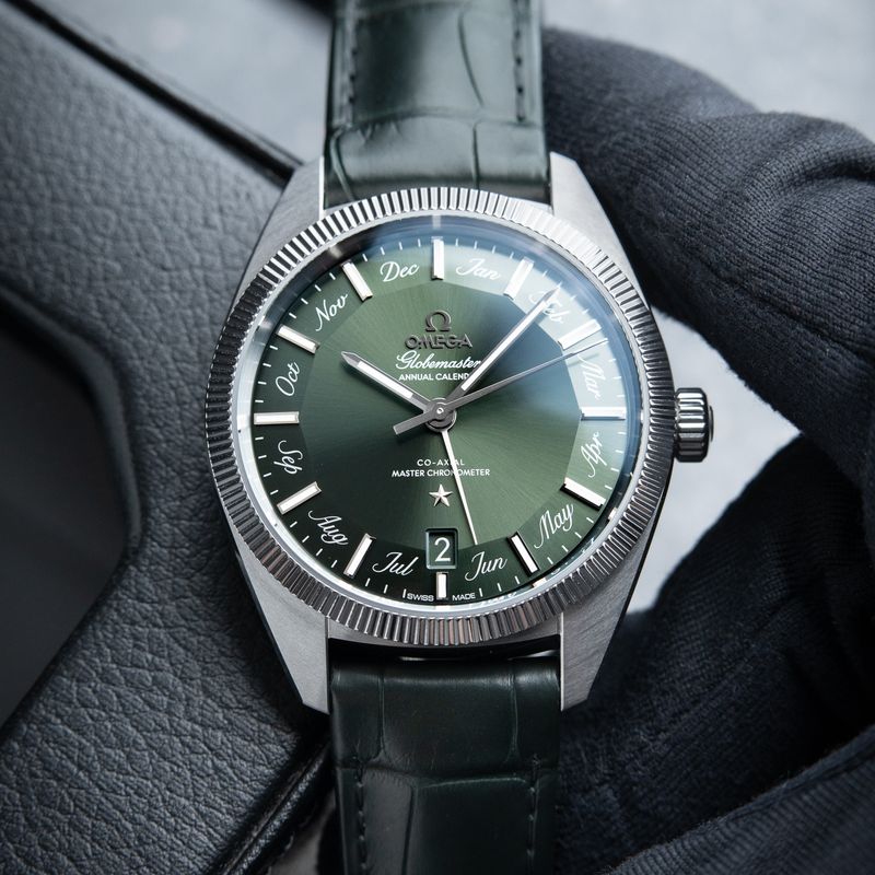 Omega Globemaster Constellation Annual Calendar Green Steel Tungsten 41mm