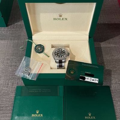 ROLEX 現行BOX セット売り　中古品 Rolex Yacht-Master 40mm 4/2024 Platinum Oyster Steel Bracelet Gray