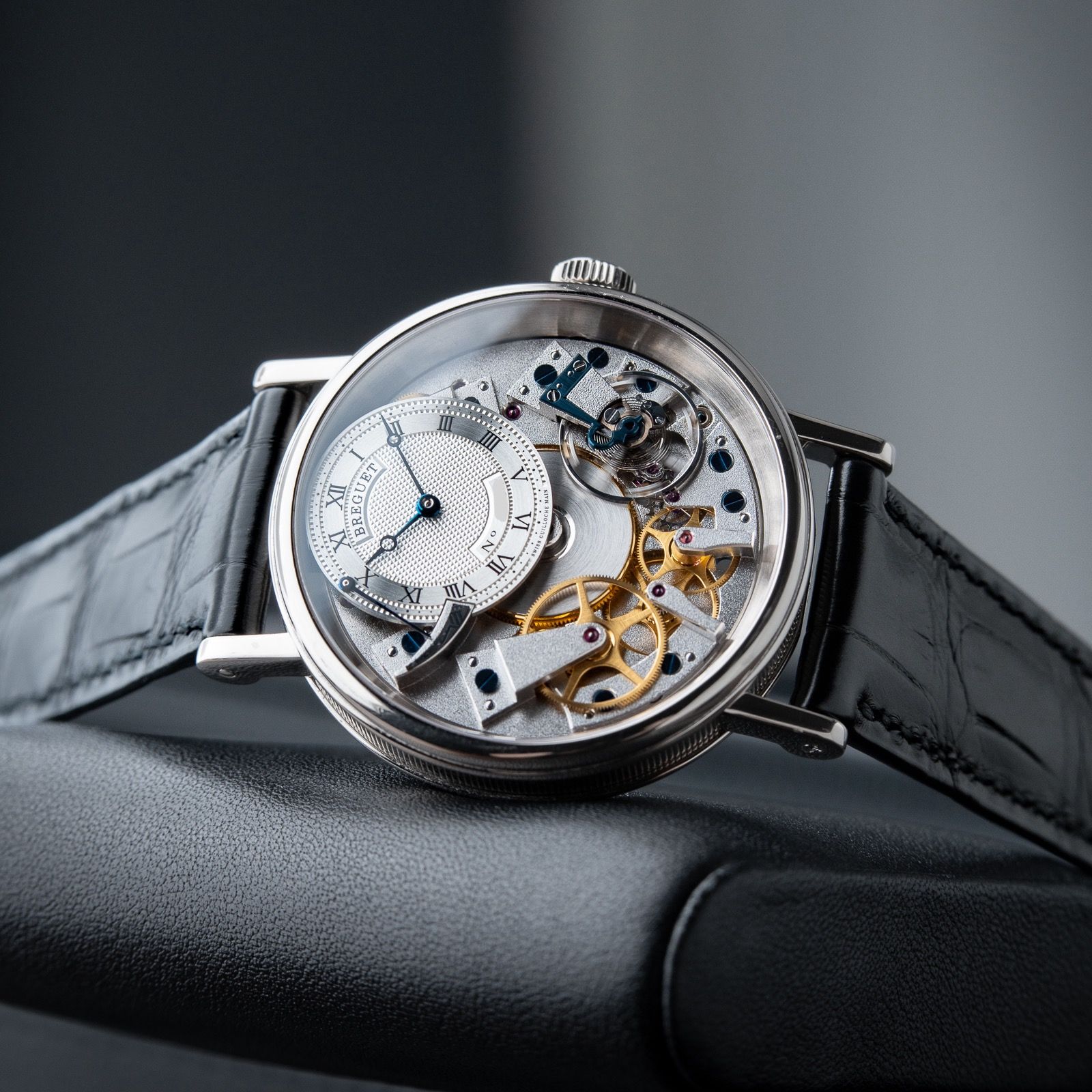 Breguet Tradition Manual Wind 7057 White Gold Silver Dial Power Reserve 40mm