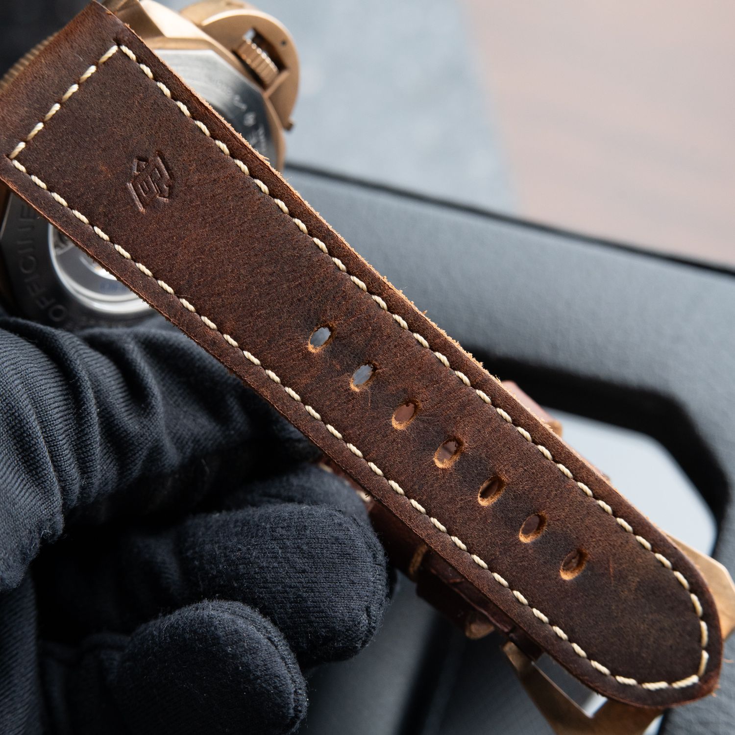 Panerai Luminor Submersible Bronzo Bronze Brown Ceramic Leather