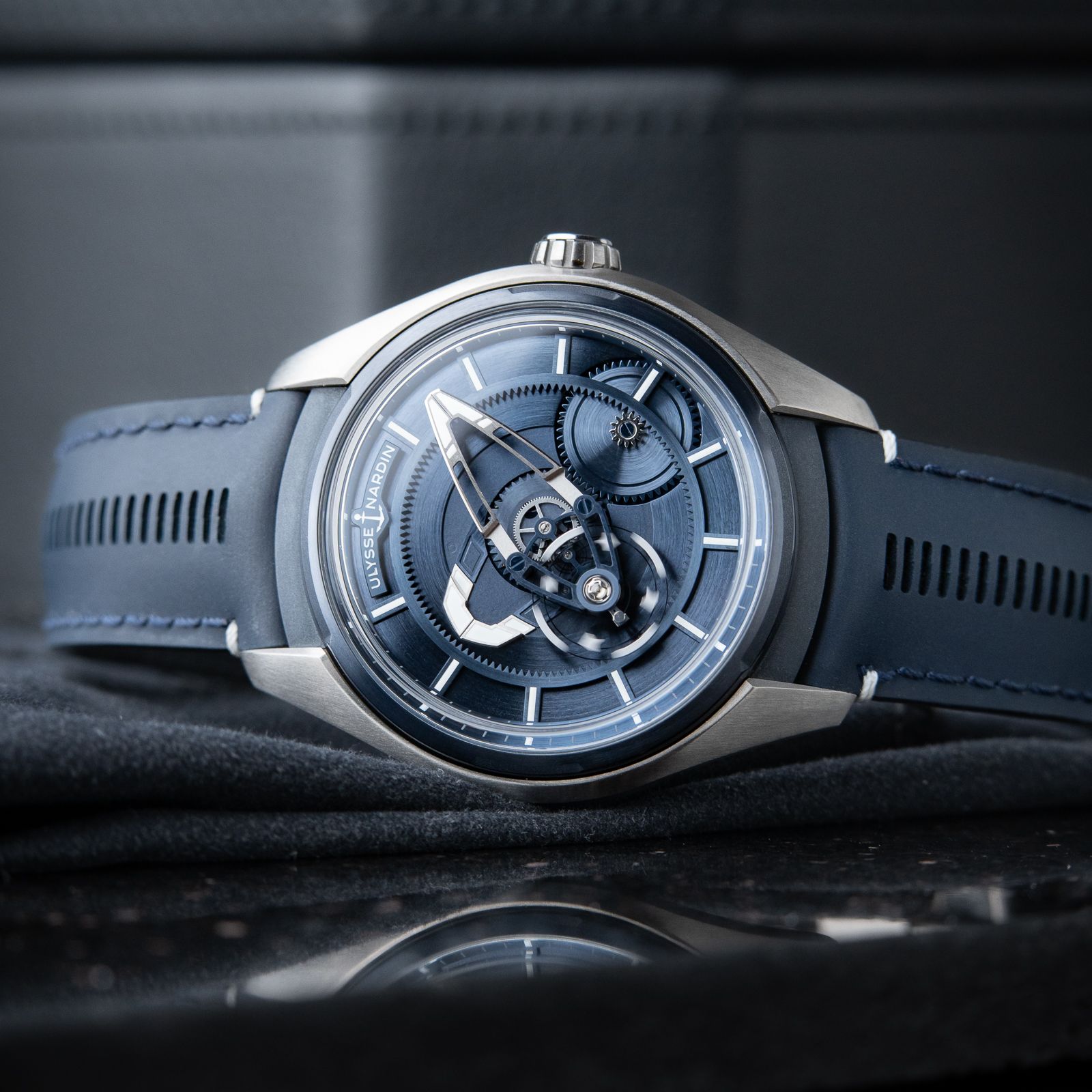 Ulysse Nardin Freak X PVD Titanium Blue Dial 2 Leather Straps Automatic 43mm