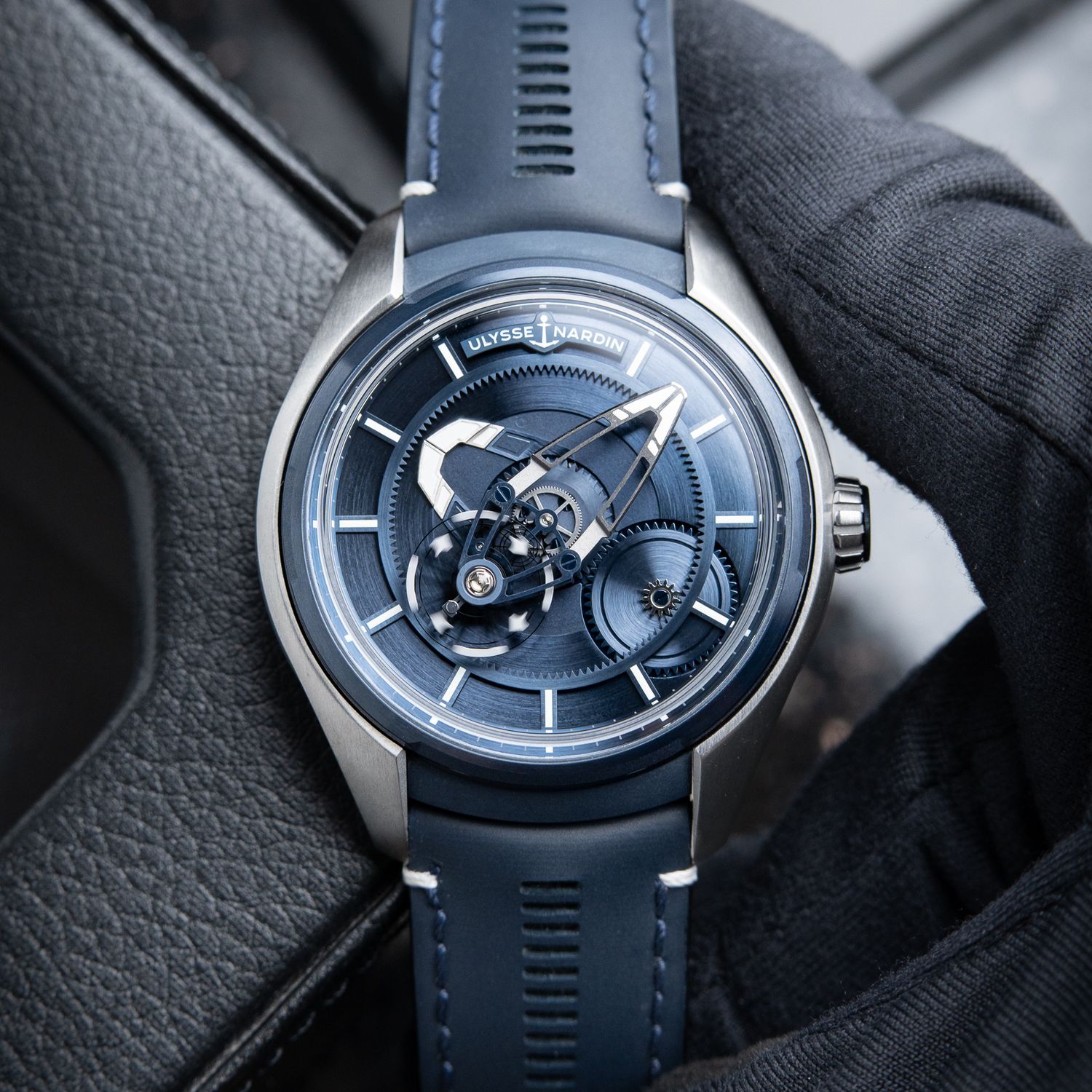Ulysse Nardin Freak X PVD Titanium Blue Dial 2 Leather Straps Automatic 43mm