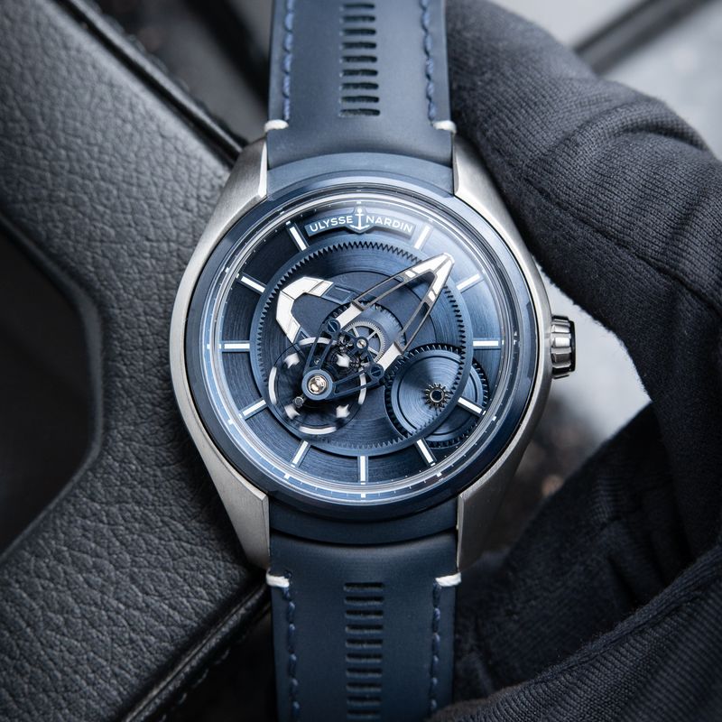 Ulysse Nardin Freak X PVD Titanium Blue Dial 2 Leather Straps Automatic 43mm