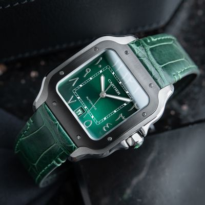 Cartier Santos Large Model UNWORN Middle Eastern Arabic Green ADLC