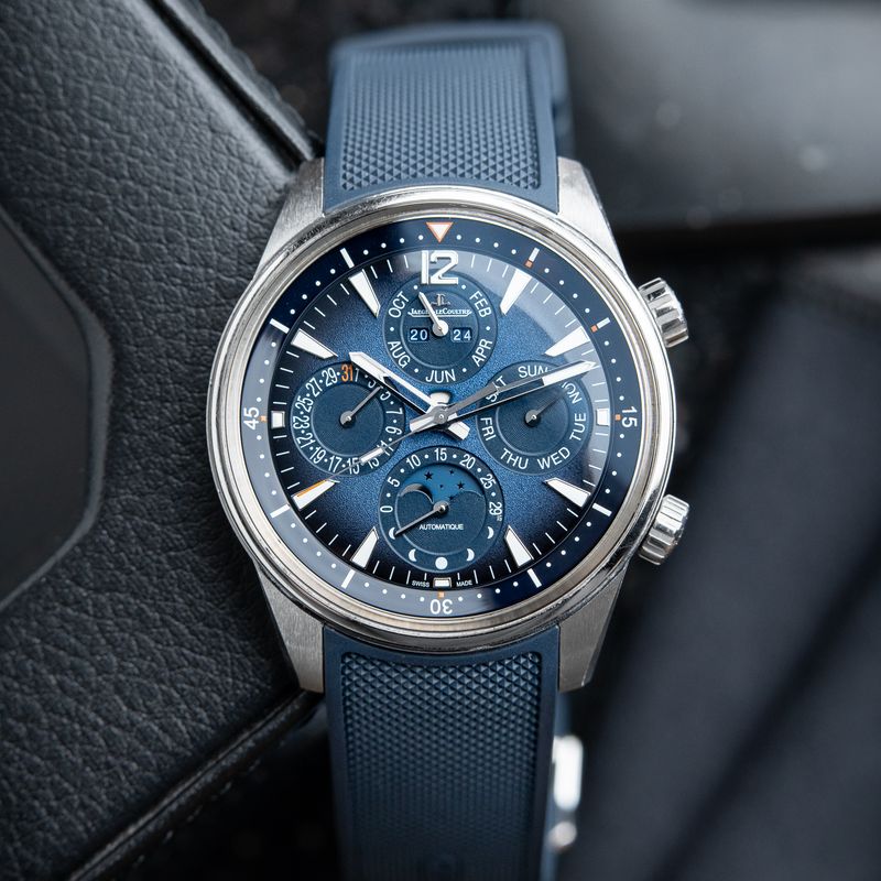 Jaeger-LeCoultre Polaris Perpetual Calendar Moonphase Blue Dial Steel Set