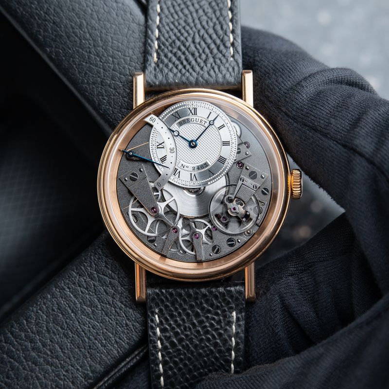 Breguet Tradition 7097 Rose Gold Retrograde Seconds Automatic Set Silver