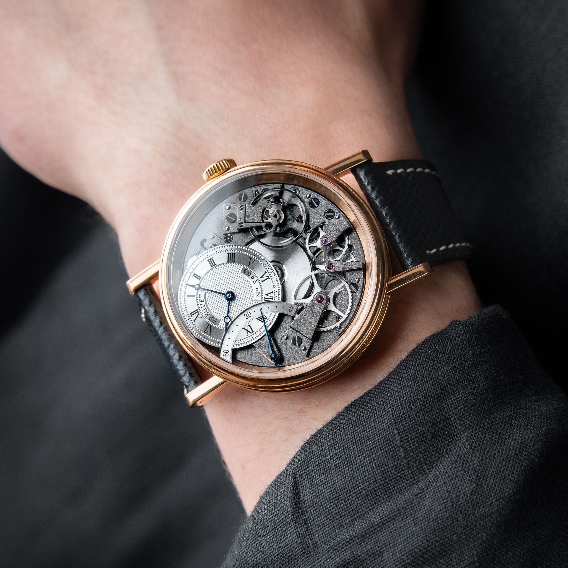 Breguet Tradition 7097 Rose Gold Retrograde Seconds Automatic Set Silver