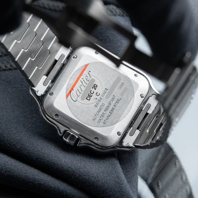 Cartier Santos De Cartier Large STRAPS White Dial Steel Bracelet