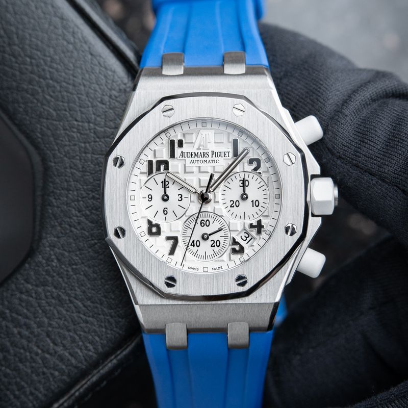 Audemars Piguet Royal Oak Offshore Lady Chronograph Silver Dial Steel 37mm Set