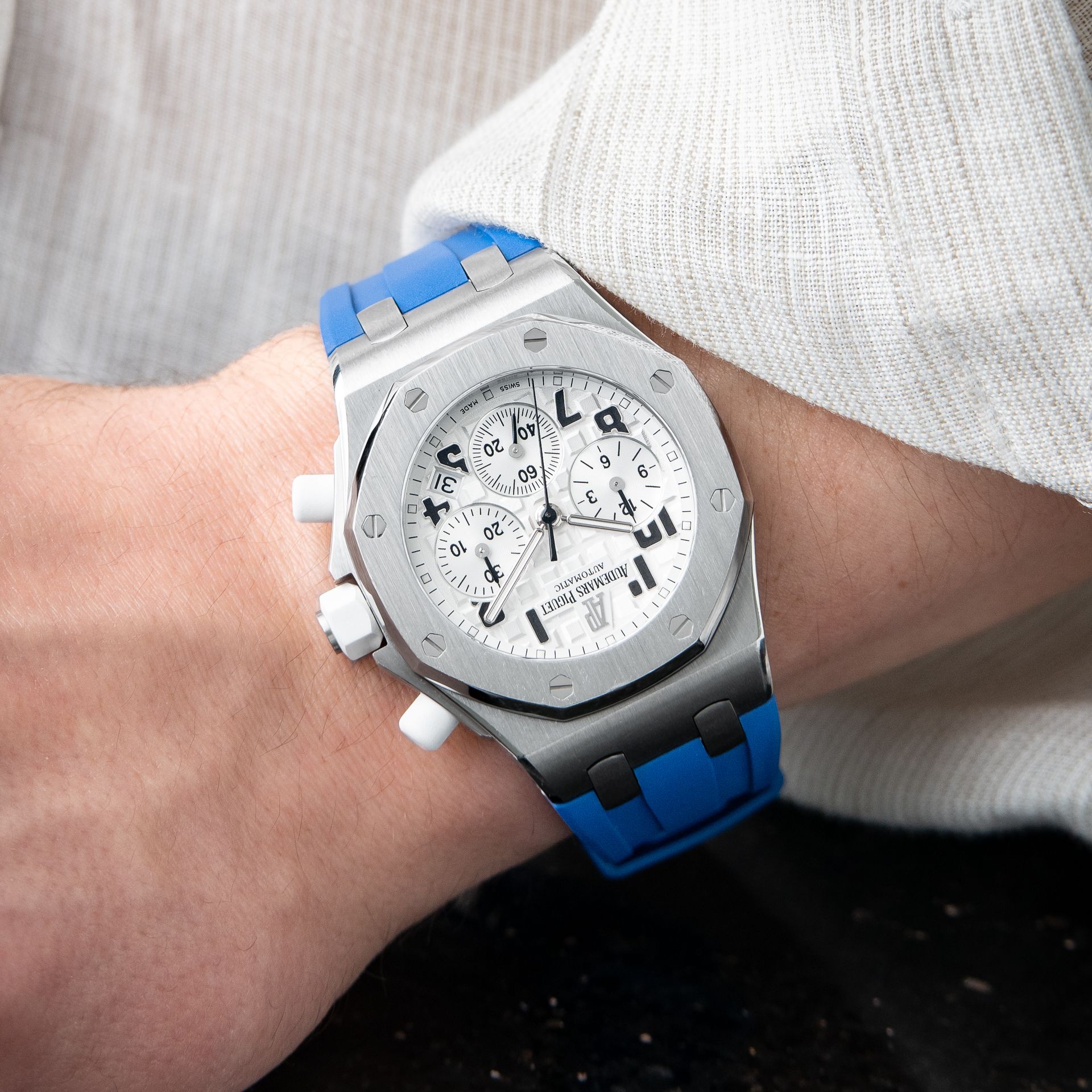 Audemars Piguet Royal Oak Offshore Lady Chronograph Silver Dial Steel 37mm Set