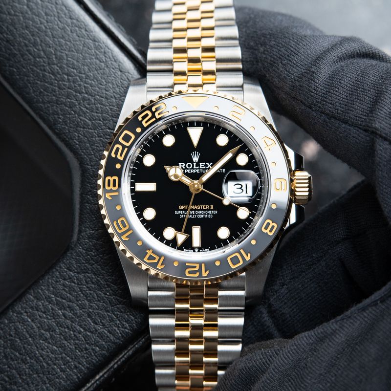 Rolex GMT-Master II UNWORN 10/24 Two Tone Yellow Gold Steel Jubilee Black