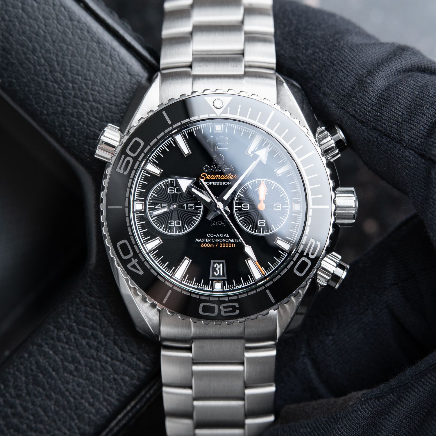 Omega Seamaster Planet Ocean Chronograph Diver Black Dial Steel Ceramic