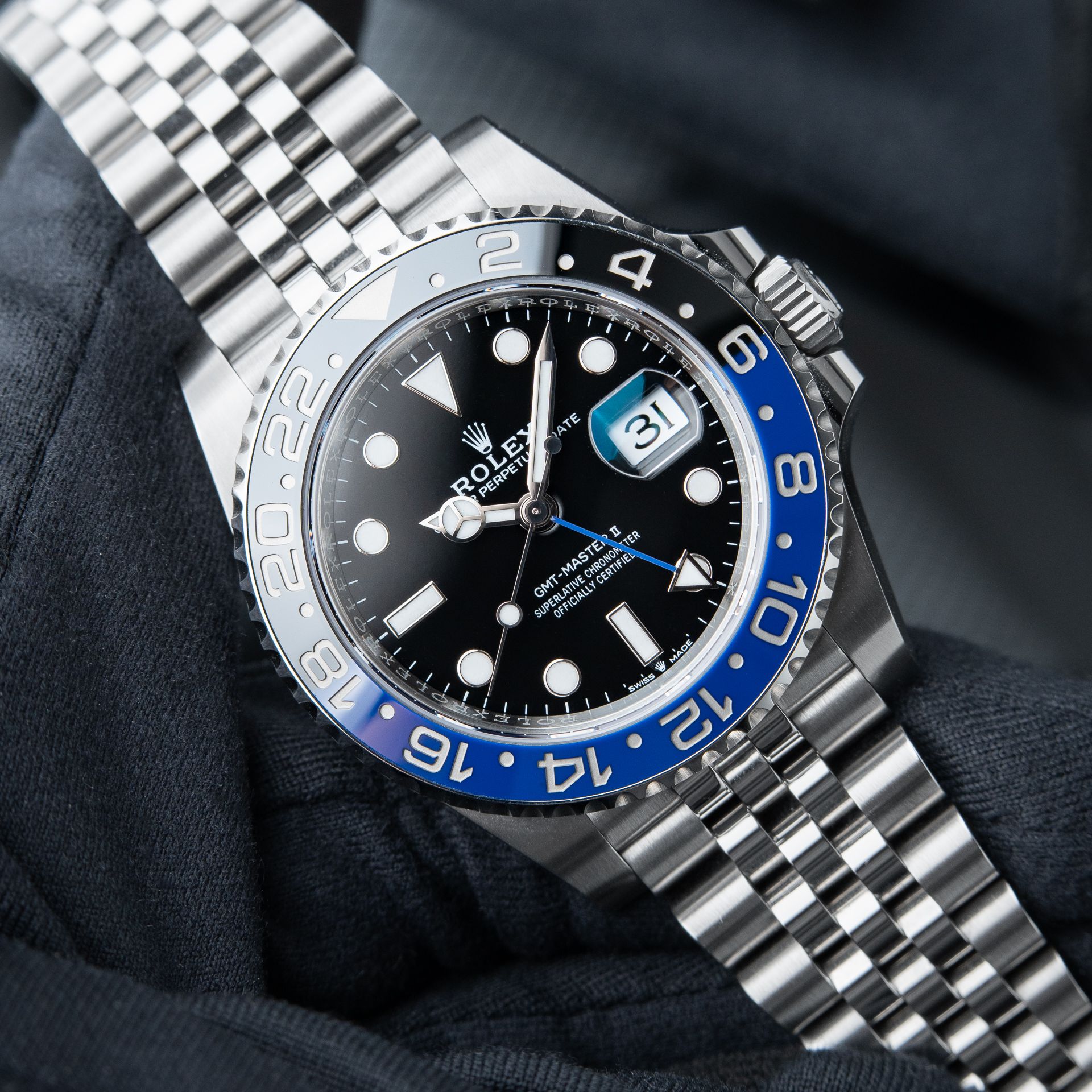 Rolex GMT-Master II 3/2024 Batman Batgirl Jubilee Steel Ceramic Black 40