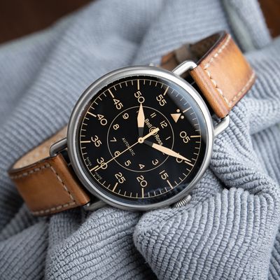 Bell & Ross WW1-92 Heritage Black Dial Steel Leather Automatic 45mm