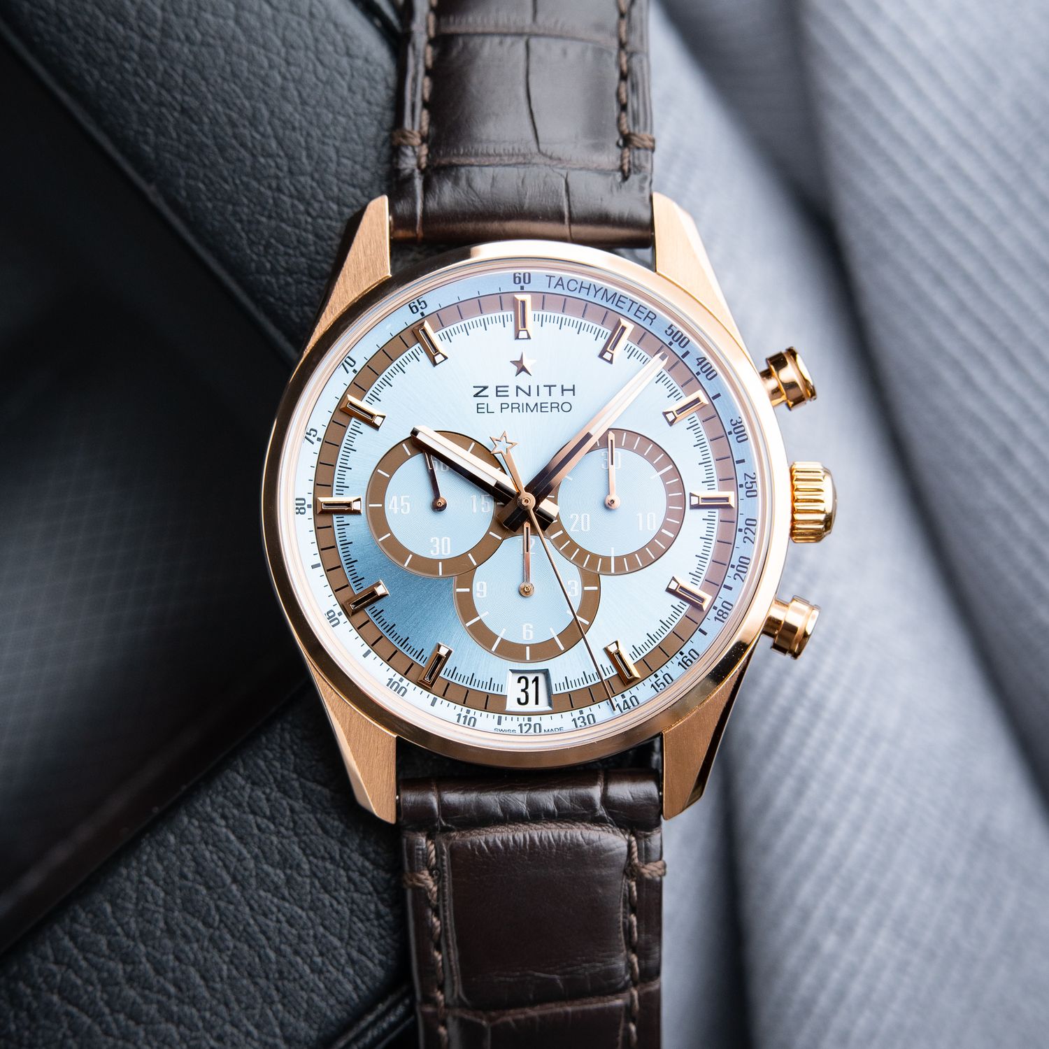 Zenith El Primero Chronograph RARE Limited Edition Of 50 Rose Gold Blue 42