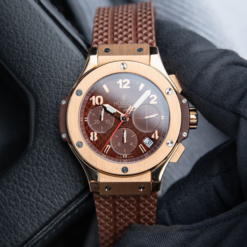 Hublot Big Bang Cappuccino Rose Gold Chocolate Dial Chronograph Rubber 41