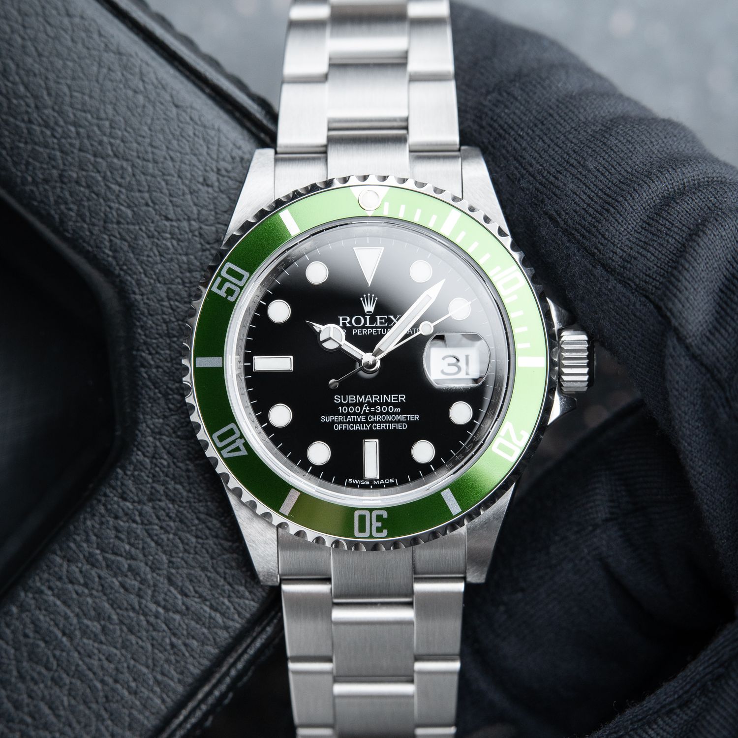 Rolex Submariner Date Kermit EXCELLENT SET Perpetual Green Bezel Steel 40