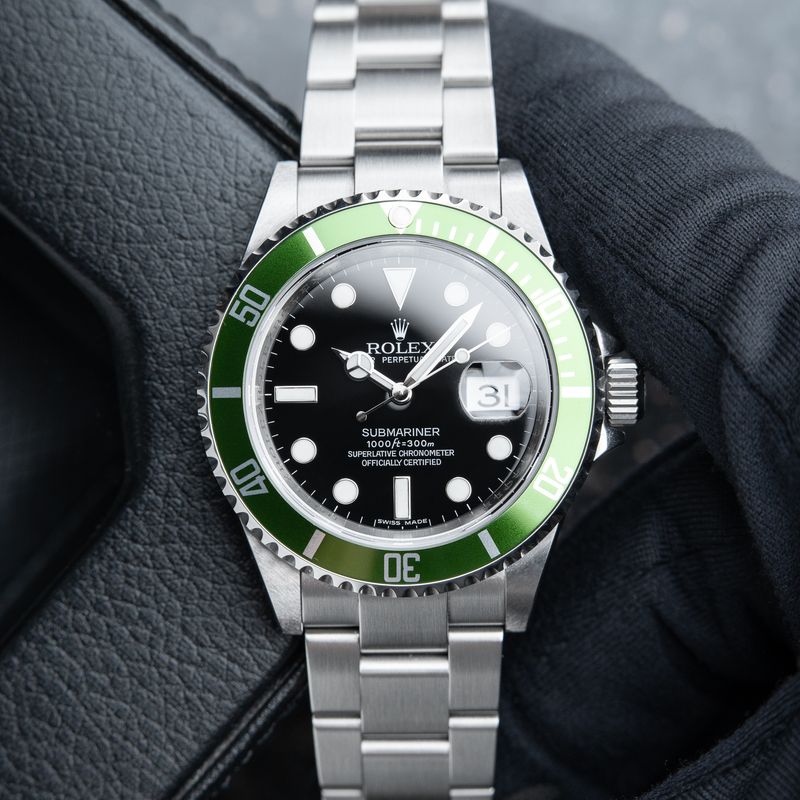 Rolex Submariner Date Kermit EXCELLENT SET Perpetual Green Bezel Steel 40