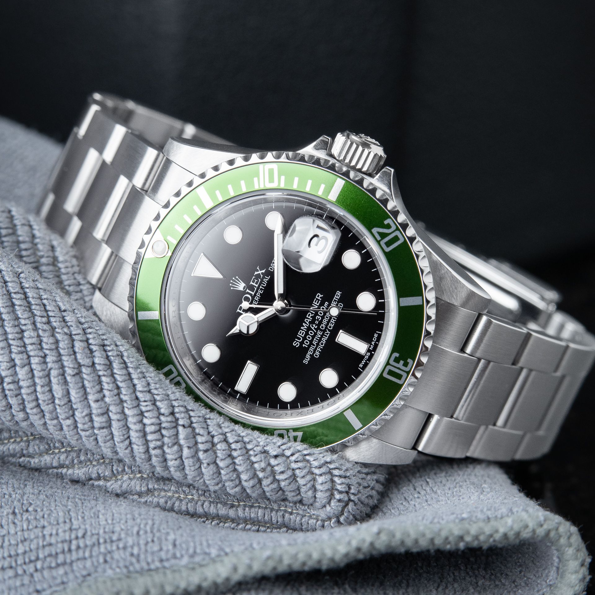 Rolex Submariner Date Kermit EXCELLENT SET Perpetual Green Bezel Steel 40