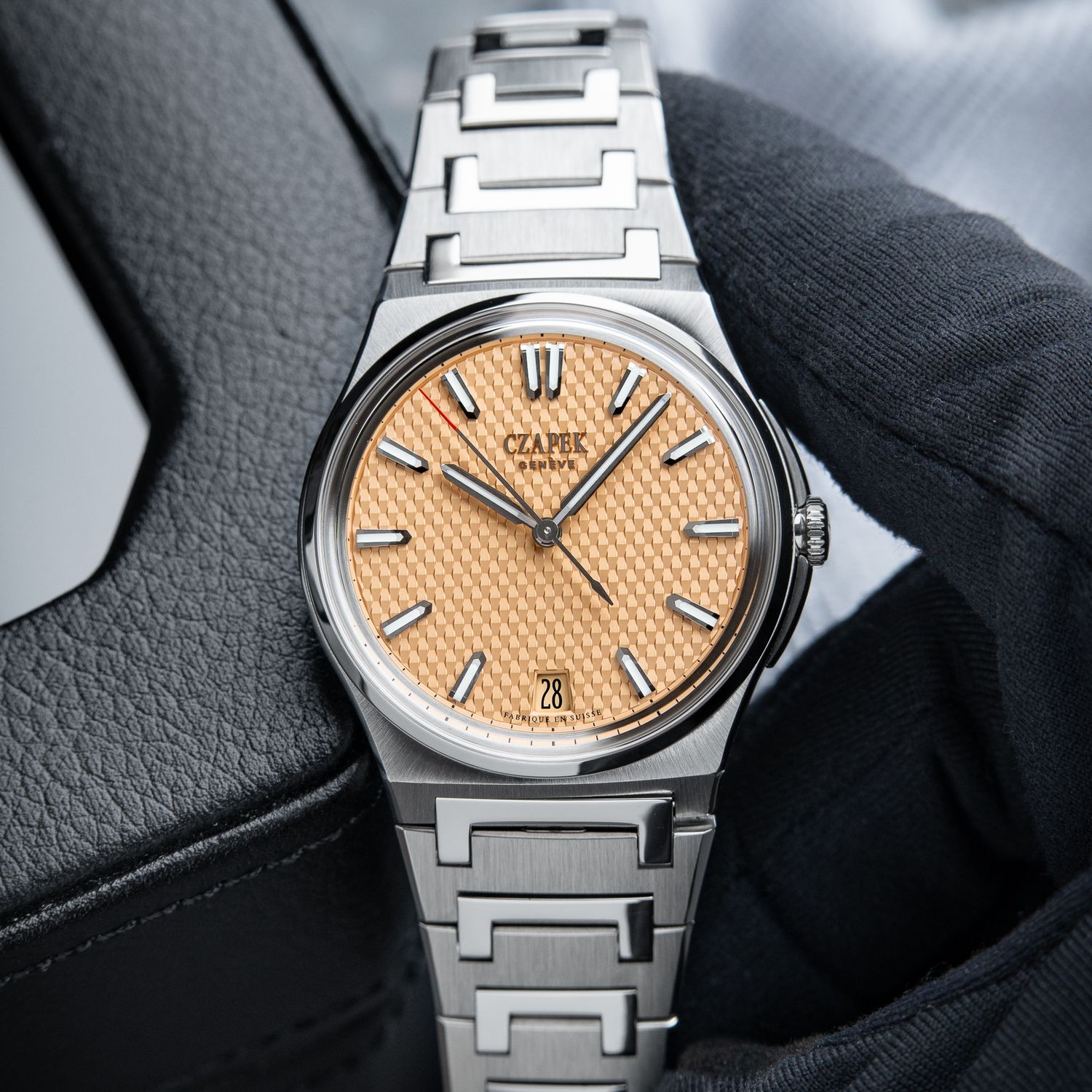 Czapek Antarctique Passage De Drake Salmon S 38.5mm Steel Bracelet