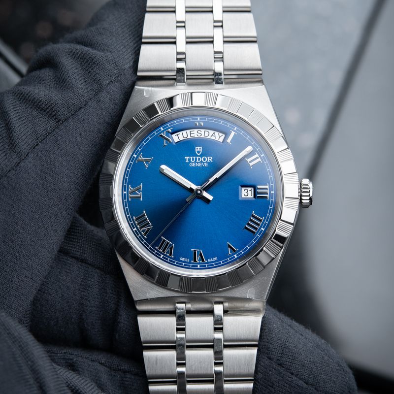 Tudor Royal STICKERED 11/2024 Blue Day Date Steel Bracelet Automatic 41mm