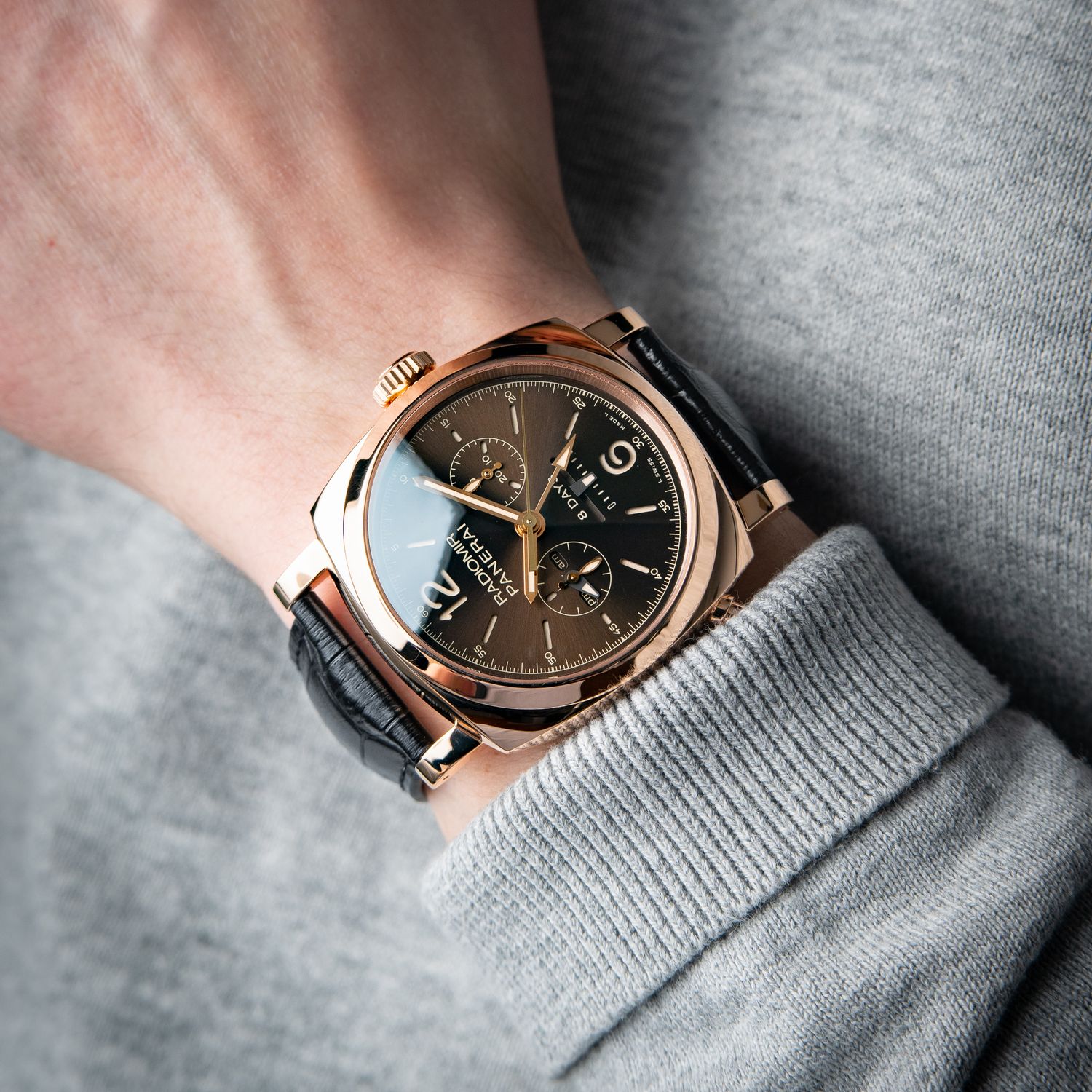 S*e様 【新品同様】☆パネライ：RADIOMIR PINK GOLD　２段　ボ Panerai Radiomir 1940 Monopulsante Chrono 8 Days GMT Limited