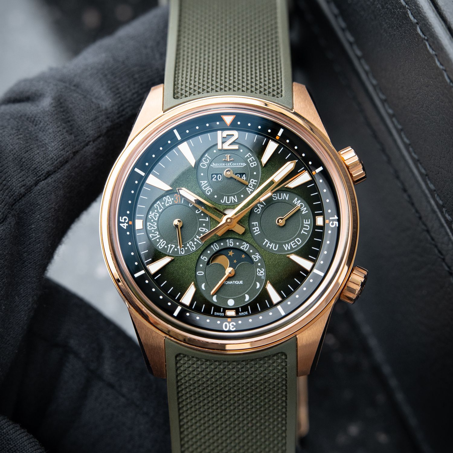 Jaeger-LeCoultre Polaris UNWORN 9/2024 Perpetual Calendar Rose Gold Green