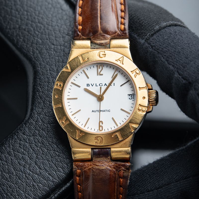 BVLGARI Bulgari Diagono LCV29G Yellow Gold White Dial Automatic Women's 32