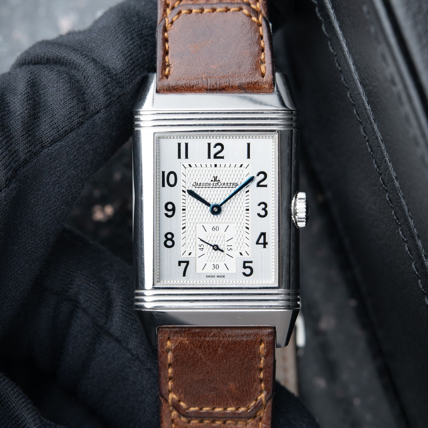 Jaeger-LeCoultre Reverso Classic Duoface Small Seconds Black Silver Steel