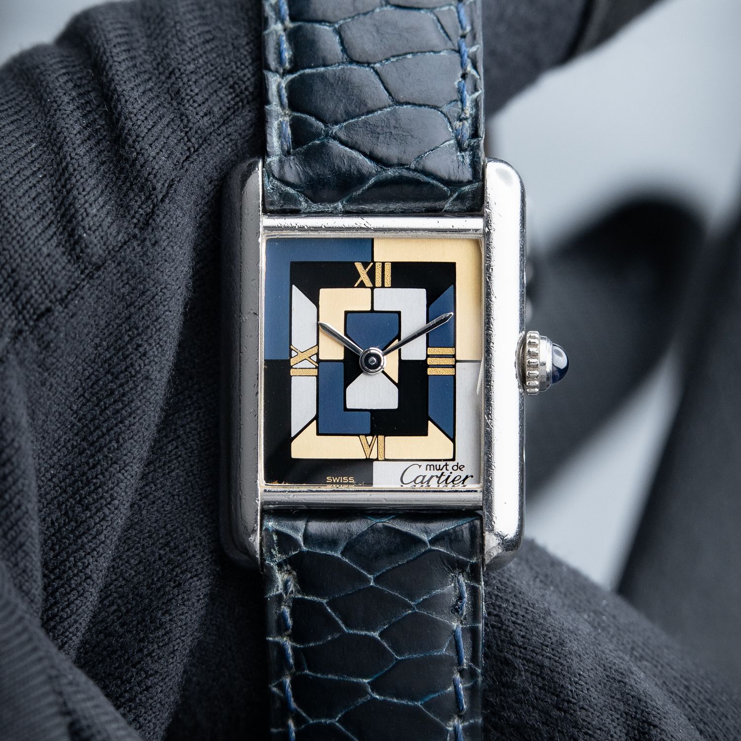 Cartier Tank Must "Art Deco" 1614 RARE Limited Edition Small Silver Case