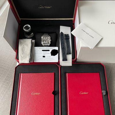 Cartier Santos Dumont Skeleton UNWORN 10/24 Automatic Steel Leather