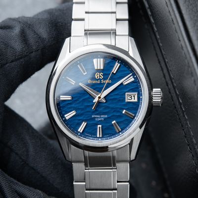 青！14PスワロフスキーSEIKOセイコールキアアフターケア付き Grand Seiko Evolution 9 Collection Lake Suwa 140th Anniversary
