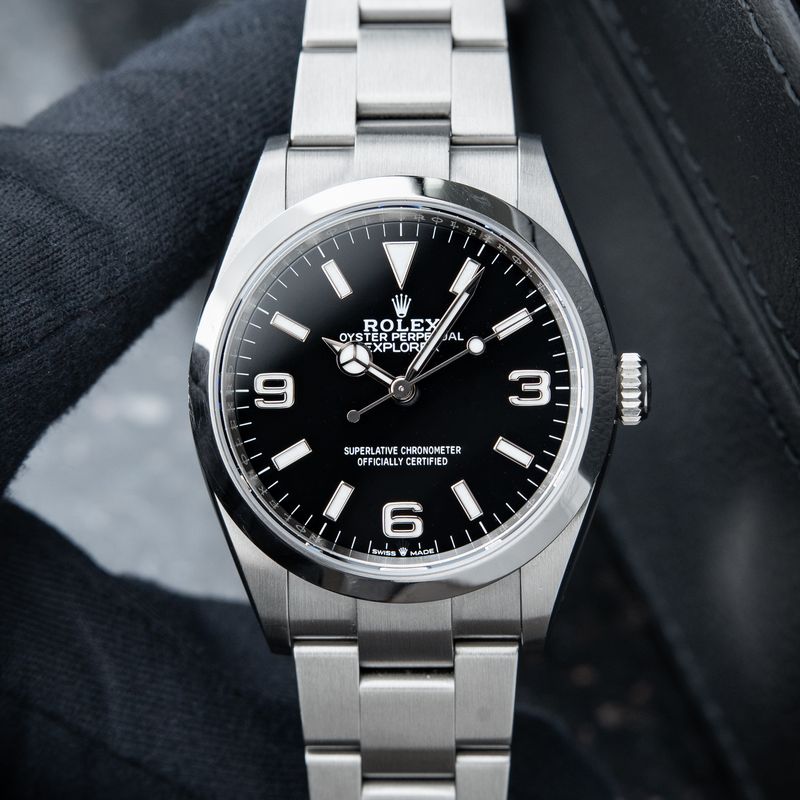 Rolex Explorer 1 Oyster Perpetual 36mm Black Dial Steel Bracelet Automatic