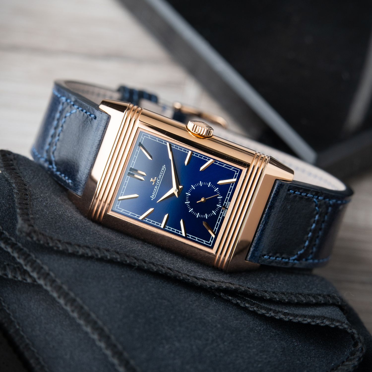 Jaeger-LeCoultre Reverso UNWORN 2024 Tribute Duoface Rose Gold Blue Silver