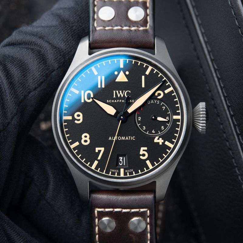 IWC Big Pilot's Watch Heritage 7 Days Titanium Leather Black Dial Automatic 46.2