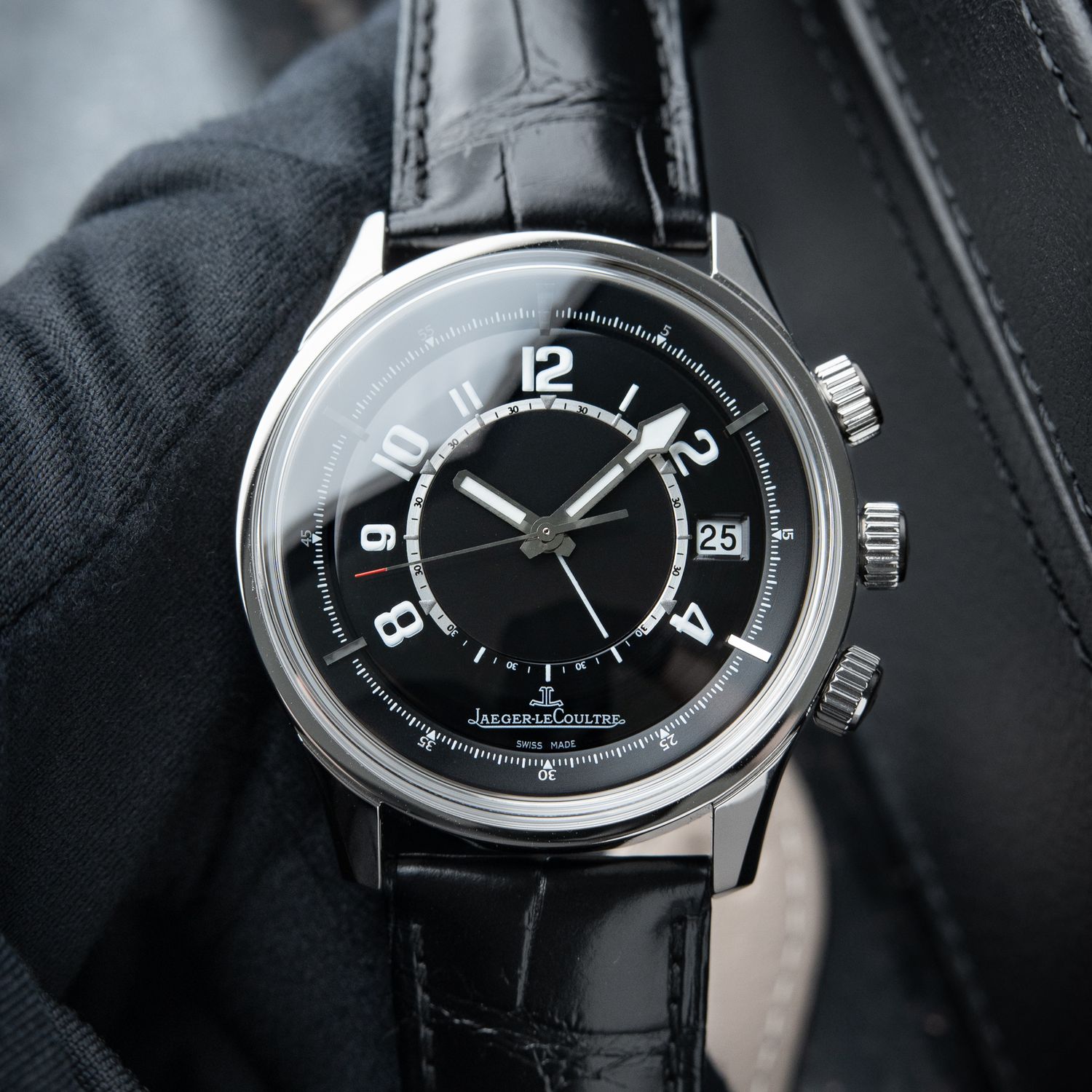 Jaeger-LeCoultre AMVOX 1 Aston Martin Special Edition Black Steel Leather