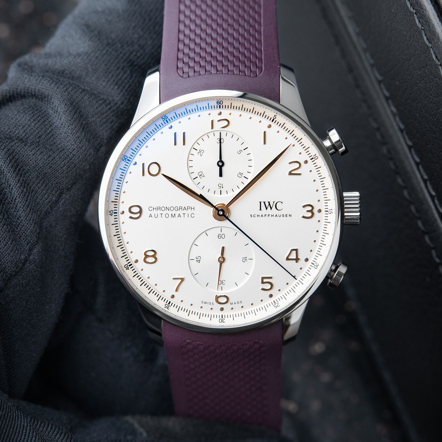 IWC Portuguese Chronograph Portugieser 5/2024 Silver Dial 2 Straps Leather Automatic