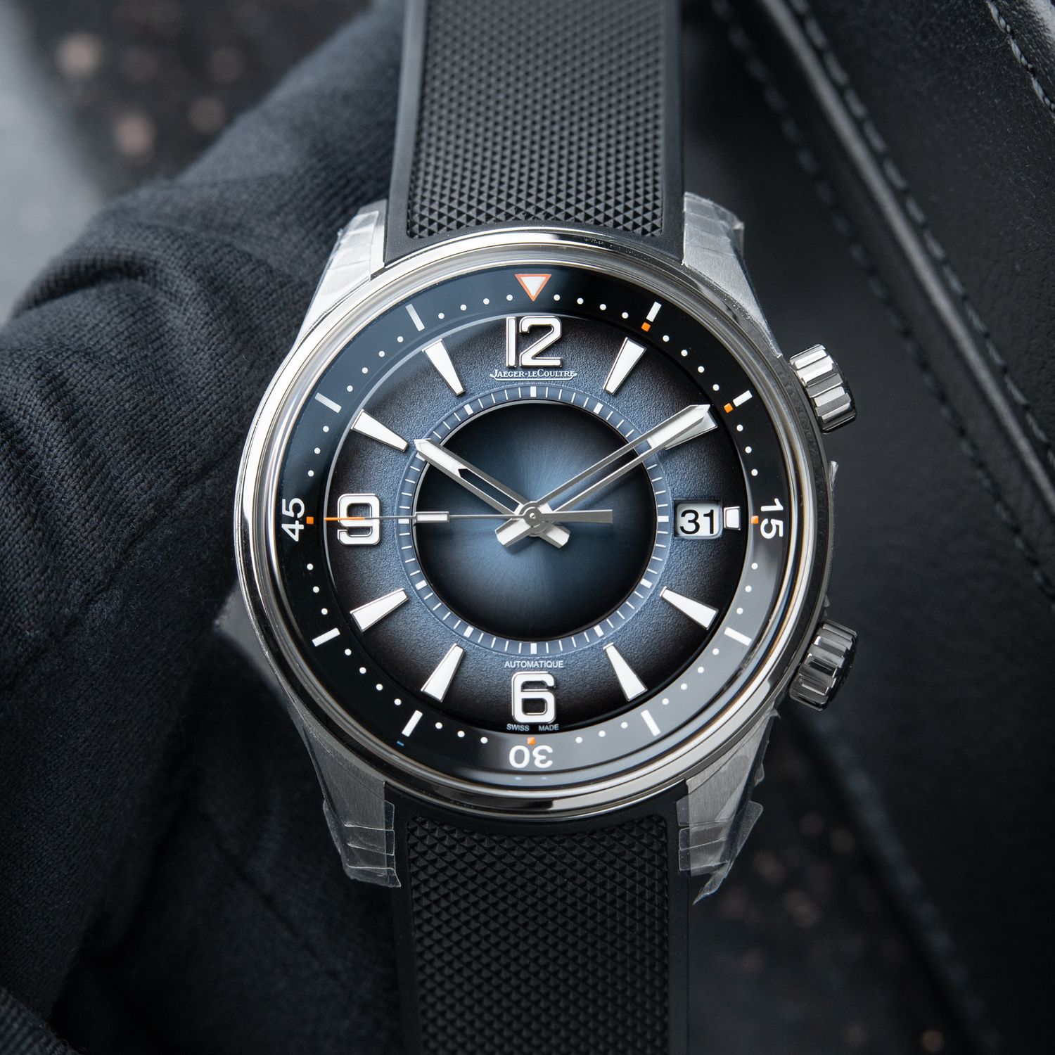 Jaeger-LeCoultre Polaris Date STICKERED 9/2024 Grey Dial Steel Black Strap