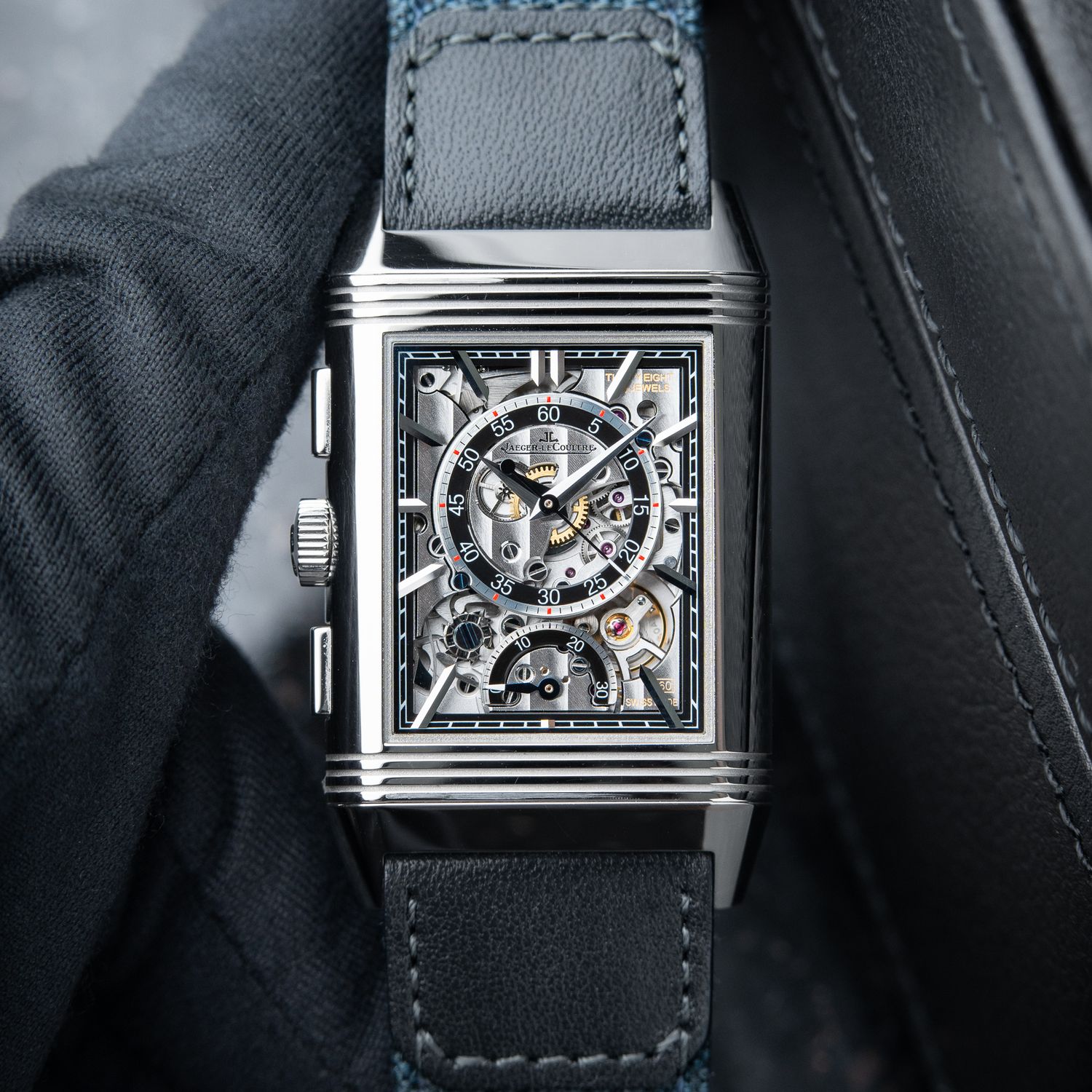 Jaeger-LeCoultre Reverso Tribute 1/2024 Boutique Chronograph Skeleton Blue