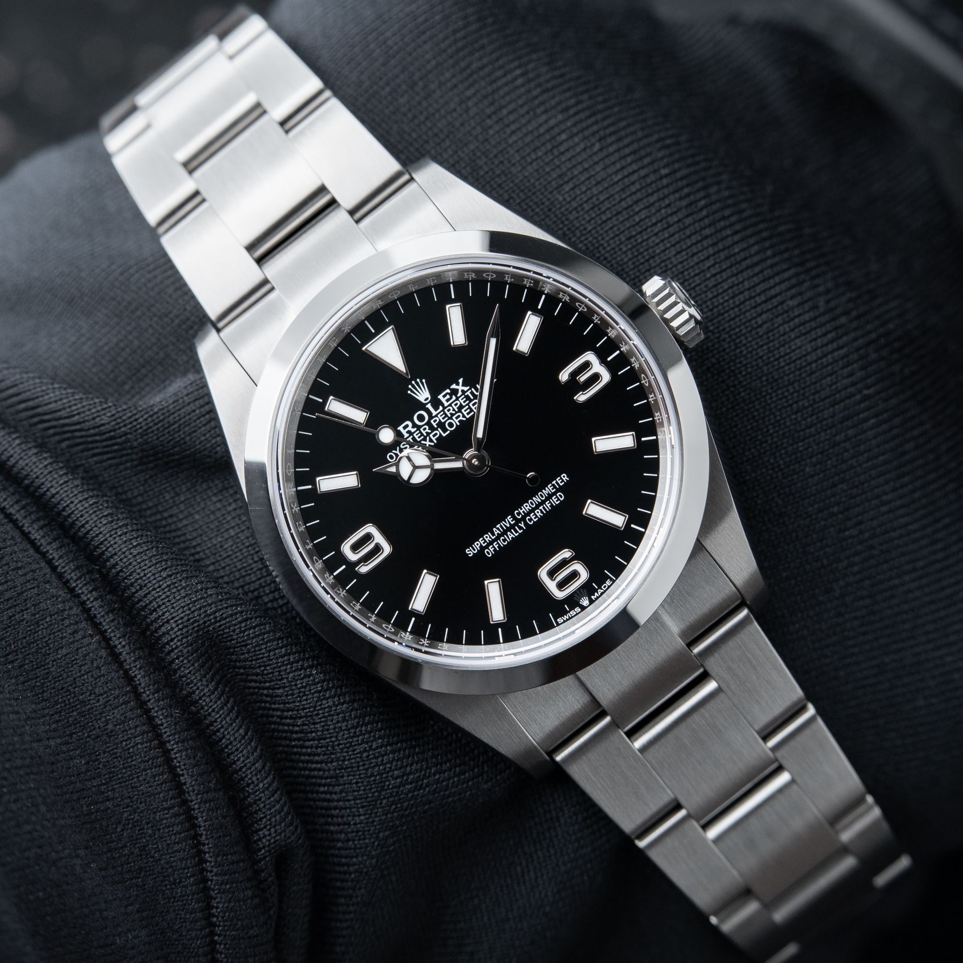 Rolex Explorer 1 Oyster Perpetual 36mm Black Dial Steel Bracelet Automatic