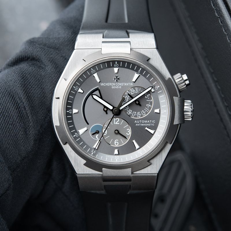 Vacheron Constantin Overseas 47450 Dual Time Titanium Steel Grey Automatic